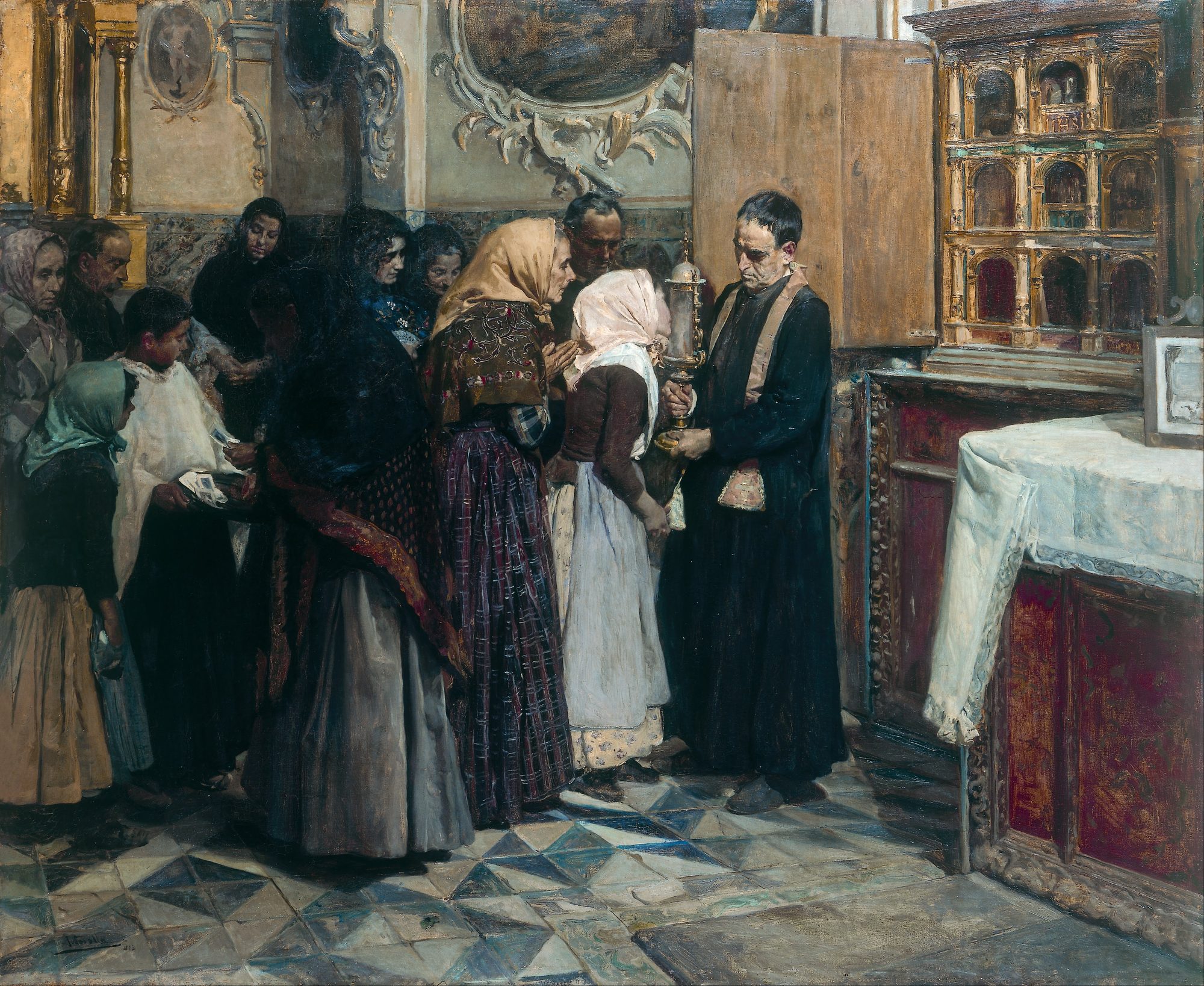 Kissing the relic, Joaquin Sorolla