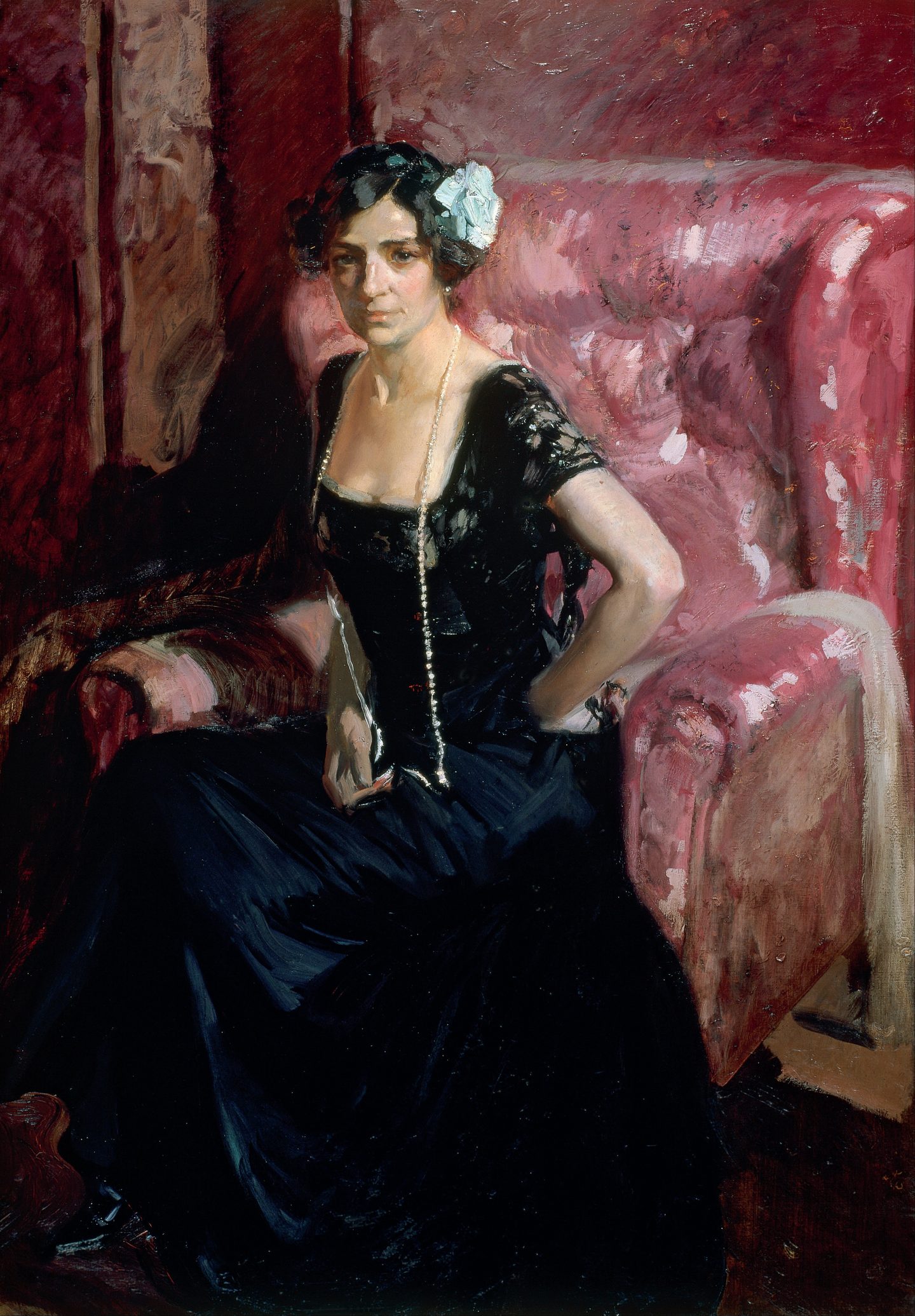 Clotilde in an Evening Dress, Joaquin Sorolla
