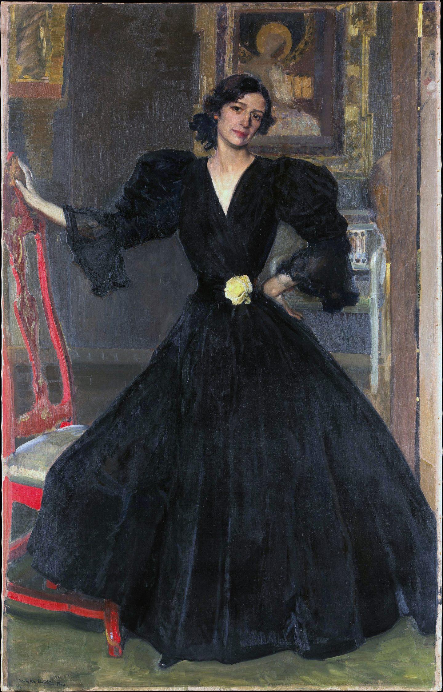 Clotilde in a Black Dress, Joaquin Sorolla