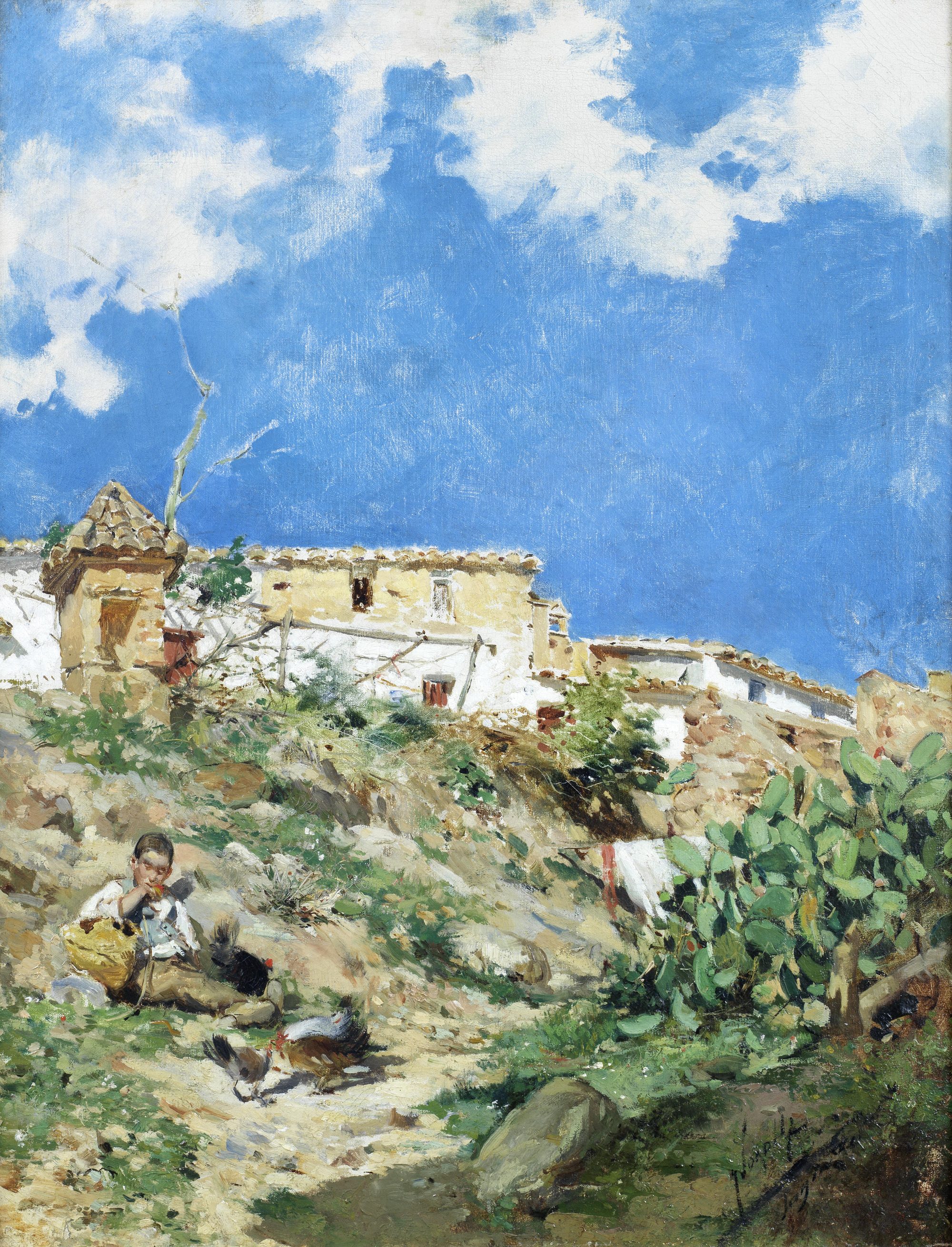 Landscape with figure in Sagunto, Valencia, Joaquin Sorolla